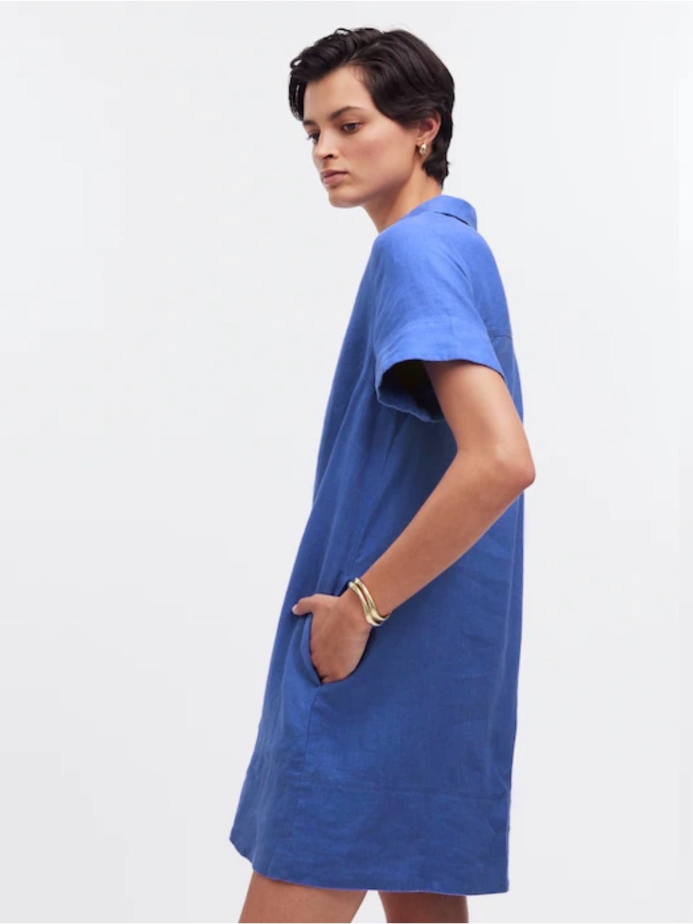 Madewell V-Neck mini dress in 100% linen - Picture 3 of 5